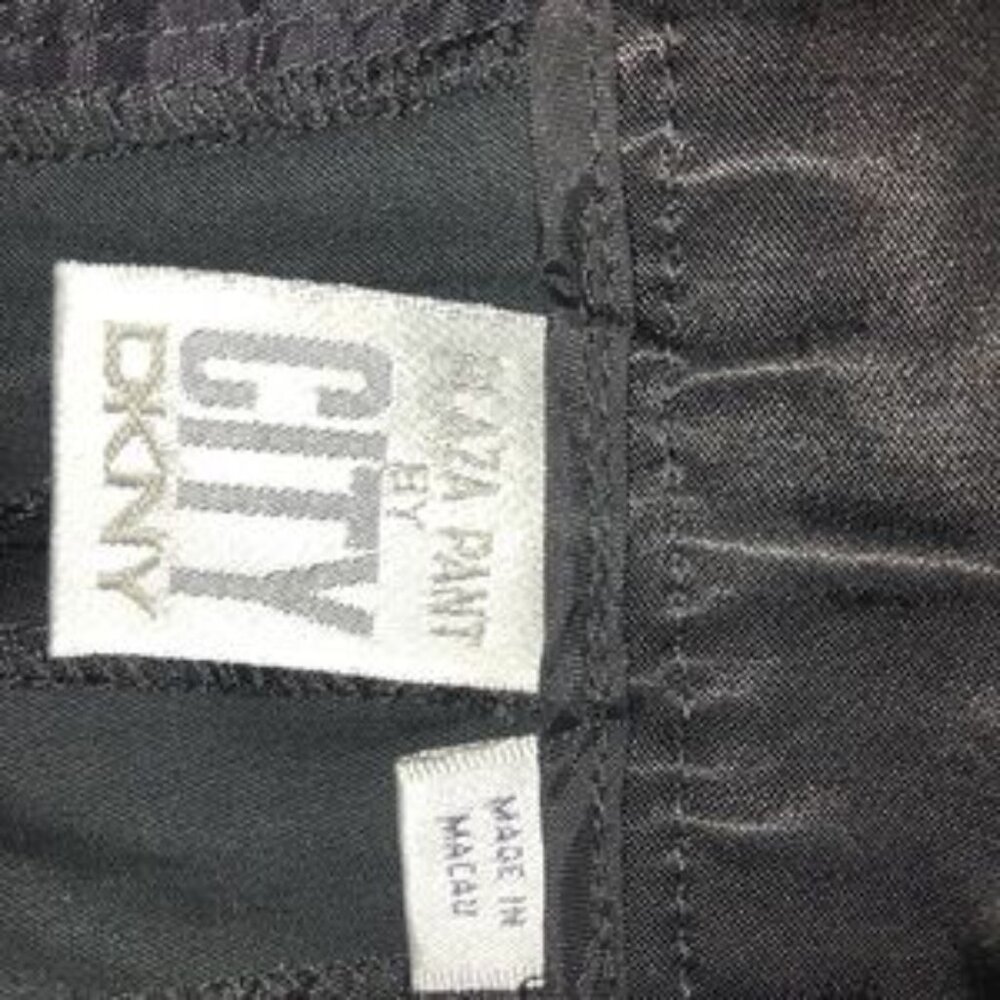 Plaza pants by City DKNY faux black satin - Picture 2 of 3